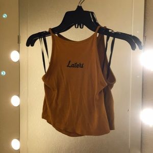 Yellow “laters” crop top